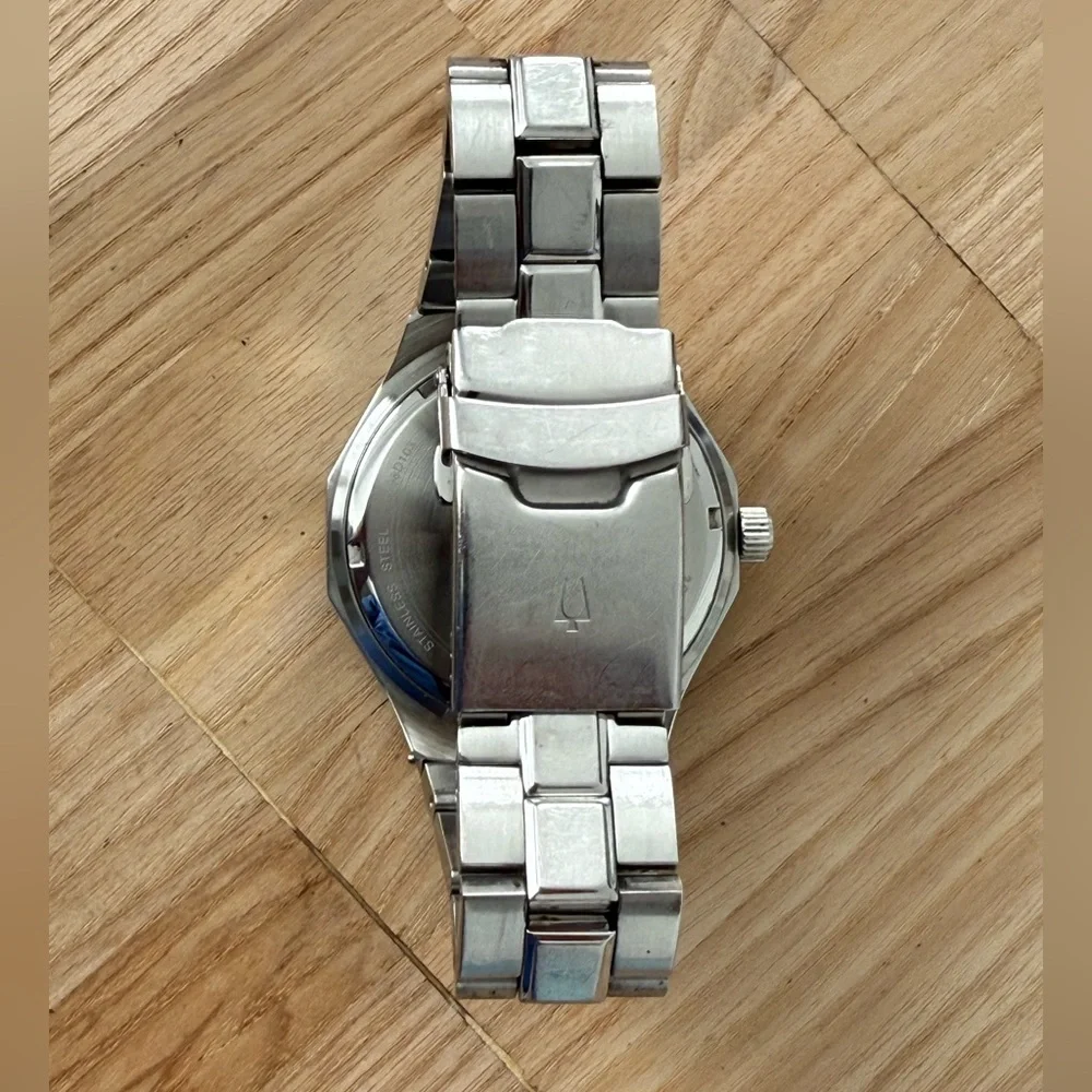 Bulova Classic Diamond Markers Men’s Watch Black Dial Stainless Bracelet Date